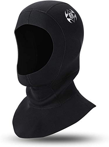 Qkurt Snorkel Hat 3mm Neoprene Scuba Diving Hood, with Flow Vent to Eliminate Trapped Air, Unisex Surfing Sailing Cap Wetsuits for Snorkeling Scuba Surfing Kayaking and Oher Water Sports