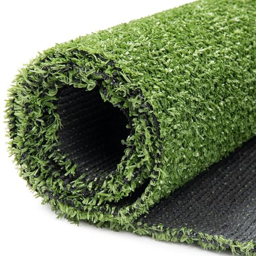 TAPISO Pure Green Rasenteppich Kunstrasen Grün Höhe: 6mm Meterware Kunstrasenteppich Wetterfest Schnelltrocknend Outdoor Balkon Terrasse Garten 100 x 120 cm