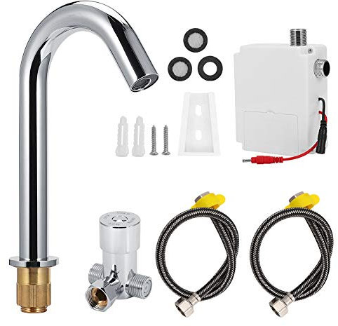 Hongzer Rubinetto del sensore,Rubinetto dell'Acqua con sensore di induzione a infrarossi automaticoRubinetto Acqua Calda e Fredda per Home Hotel,Rubinetto da Cucina Automatico Touchless,Altezza 23 cm