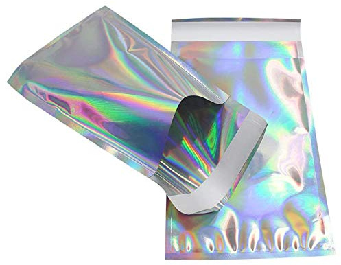 ISKYBOB 50Pc Rainbow Poly Mailers 6.5x9, Self Seal Shipping Bag for Clothes
