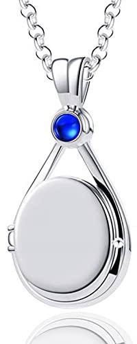 VICKWOOD H2O Plötzlich Meerjungfrau mit Platin Beschichtet 5A Zirkonia h2o Medaillon Personalisiertes Amulett für Bilder Geschenk für Frauen zum Geburtstag