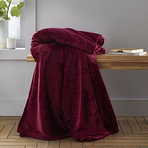 Catherine Lansfield Extra Large Raschel Velvet Touch 200X240cm Throw Red, DS/52645/W/200240/RE