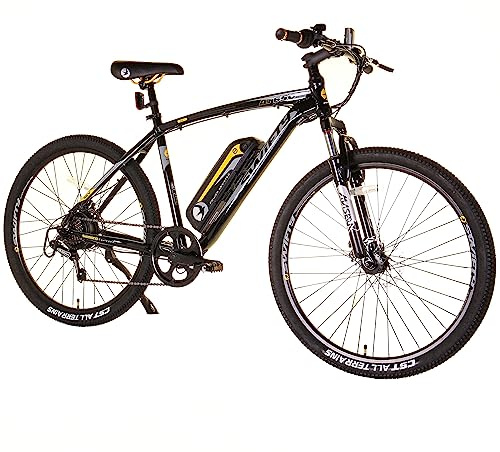 Swifty Mountain Ebike Bicicleta eléctrica todo terreno - Bicicleta óptima para ir al trabajo con cambio Shimano de 7 velocidades y frenos de disco - Hasta 25 millas con una carga - para adultos