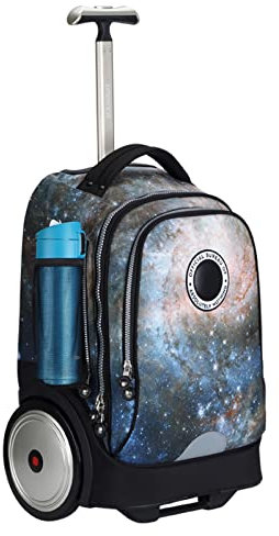 UNIKER Rolling Laptop Bag for 14 Inch Laptop,Laptop Roller Case,Roller Bookbag,Wheeled School Bag,19 Inch Computer Bag with 2 Big Wheels,Cabin Carry-ons Galaxy Pattern