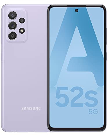 Samsung Galaxy A52S, Téléphone mobile 5G 128Go Violet, Carte SIM non incluse, smartphone Android, Version FR