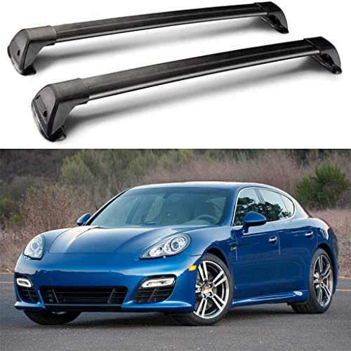 HOWENG Barres Toit Voiture Rail Cross Aluminium,pour Panamera (970) 2010-2017 Rails Support Barre Transversale Automatique Porte-Bagages sur Toit Support Vélo Transport Supérieur