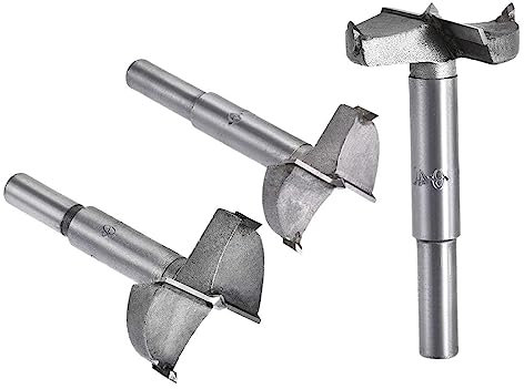 MACHSWON 3 PCS Forstner Drill Bits Tungsten Carbide Wood Hole Saw Opener Drill Bit 40mm+42mm+45mm Woodworking Drilling Boring Bit Cutter