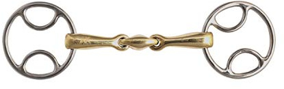 AK Mors biseauté à anneau lâche avec embouchure en argent allemand à double brisure Horse Bits AKRS-2628 (4.75'', German/Silver)
