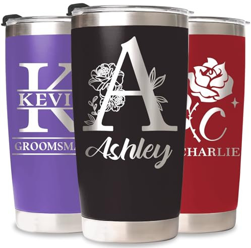 SECOGM Gobelet Personnalisé avec Prénom - Mug Isotherme 20 Oz avec Paille - Cadeau Pour La Fête des Mères, Anniversaires Ou Vos Proches - Pour Maman, Papa et Amis (Black-name)