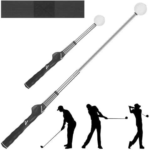 Starvortex Aide à Swing d'Entraînement au Golf et Entraînement au Swing de Golf Brassard, Entraîneur de Swing de Golf Rétractable, Golf Swing Trainer pour Hommes et Femmes