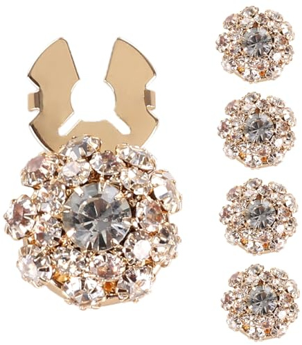 Lot de 5 Boutons en Strass Détachables,Cache Boutons Strass pour Robe,Costume,Manchette,Smoking,Chemise,Décoration de Vacances