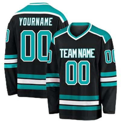 Camisetas de Hockey Personalizadas,Camisetas de Hockey en Blanco Que se Pueden Personalizar con Equipo/número/Nombre,Camisetas de Hockey para Hombres, Mujeres, Adolescentes y niños (Estilo 1)