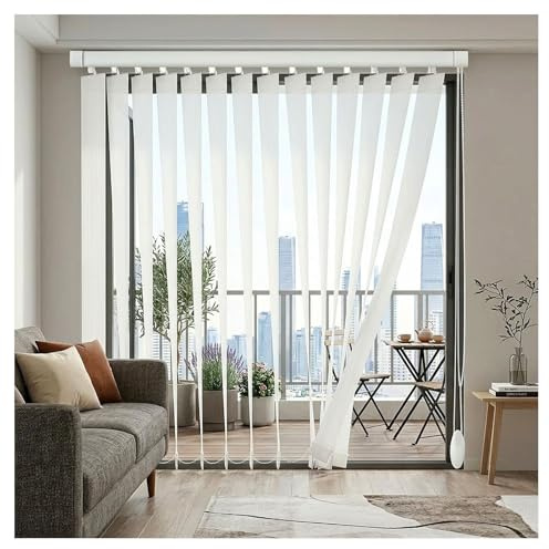 Store À Lamelles Blanc, Rideaux en Tissu De Filtrage De La Lumière, Stores Vénitiens Verticaux Anti-UV Isolés Thermiquement pour Intérieur Fenêtres De Maison Et Appartement(W180cm*H180cm)