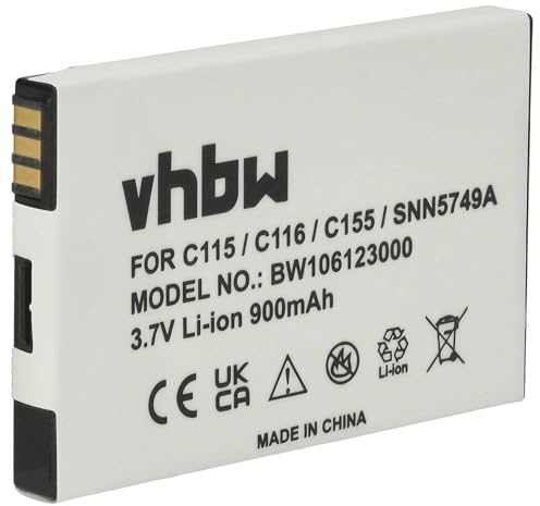 vhbw 1 x batteri kompatibel med Motorola V171, C155, C156, C115, C116, C117, C139, C140, C118, C121 mobiltelefon smartphone telefon (900 mAh, 3,7 V, Li-Ion)