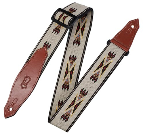 Levy's Leathers Tribal Rhythms Series 2 Polypropylene Jacquard Weave Guitar Strap; Tan Arrow Design (MSSN80-TAN)
