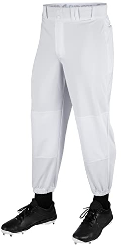 Champro Traditional Fit Triple Crown Classic Baseball Pants in Solid Color with Reinforced Sliding Areas, White, Large