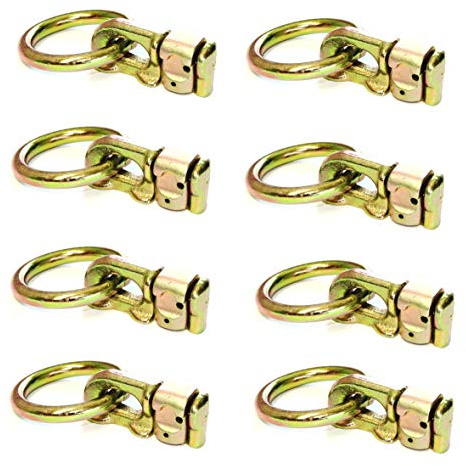 (Pack of 8) Aluminum L-Track Double Stud Tiedown Fitting with O-Ring 5,000 lb. Capacity