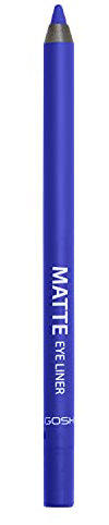 GOSH Matte Eyeliner in leuchtendem Blau I cremig weiche Textur für einfaches Auftragen I hohe Deckkraft, ideal für Smokey Eyes I perfekt zu Maskara I vegan & parfümfrei I 008 Crazy Blue