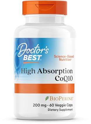 Doctor's Best, High Absorption CoQ10 mit BioPerine, 200mg, 60 vegane Kapseln, Laborgeprüft, Glutenfrei, Sojafrei, Vegetarisch