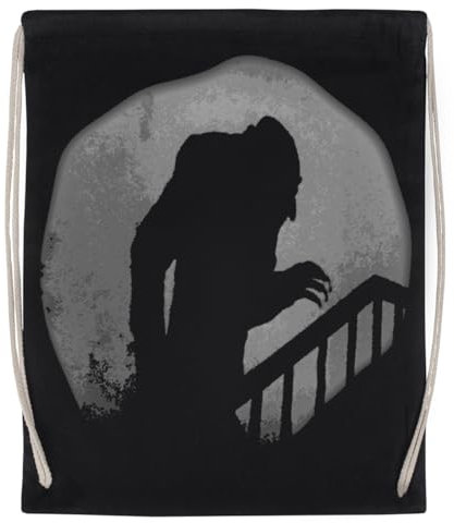 Jinbetee Nosferatu-Silhouette Schwarzer Wiederverwendbarer Sportbeutel Aus Baumwolle