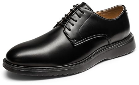 Bruno Marc GrandFlex Ease Polish Zapatos de Vestir Hombre Zaptos Casuales Transpirables con Cordones Hombre Cómodos Oxfords,Size 43,Negro,SBOX2402M