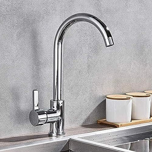 kitchen tap low pressure mixer tap, 360 ° rotatable, faucet, kitchen faucet, single lever mixer for kitchen sink-low pressure chrome