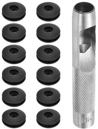 QUARKZMAN Juego de 13 Herramientas para Ojales de plástico, Juego de Ojales, alicates para Ojales de 12 mm, inoxidables para Lonas de Camiones, Tiendas de campaña, toldos, Negro