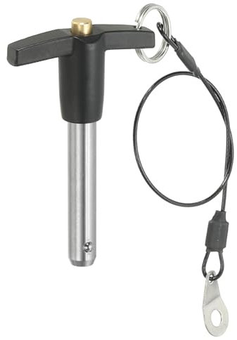 PATIKIL Pinze Blocco a Maniglia a T 2/5 x 1,57 (10 x 40mm), Perno a Sgancio Rapido, Perni Posizionamento Sicurezza Acciaio Inossidabile 304 con Pulsante, Cavo con Cordino da 25 Cm