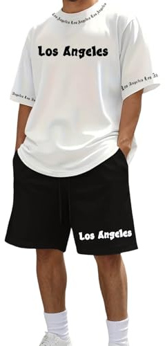 Completini Uomo Estivi,Estiva Tute Palestra in tinta unita Estiva Maniche Corte Set Completo Tuta Oversized Manica Corta Casual Jogging Da Ginnastica Beach Party Summer Holiday