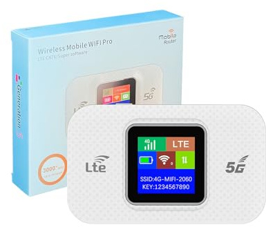 Portable Wifi Hotspot, 4G MiFi Router with SIM Card Slot,300Mbps Speed, 3000mAh Battery, Mobile WiFi Router Dongle Connects Up to 10 Devices,High Compatibility