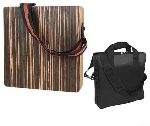 Cajon de voyage, tambour plat portable, instrument de percussion en bois avec sangle (CAJON + sac)