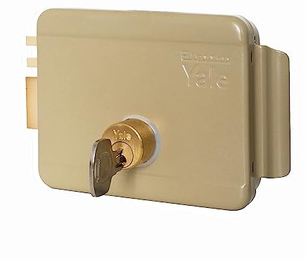 Yale-Cerradura eléctrica de sobreponer para puertas Art. 680 con pestillo azionabile retraído externo y retraído interno tramite Llave, con cierre a la izquierda