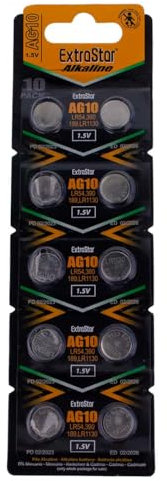 10 BATTERIE A BOTTONE PILE AG10 1,5v LR1130 389 SR54 SR1130 LR54