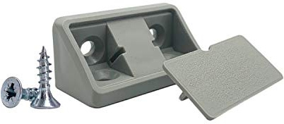 100 supporti per scaffali grigi, 44 x 20 x 20 mm, giunti per mobili in plastica, giunti angolari a 90 gradi, viti incluse (100, grigio)