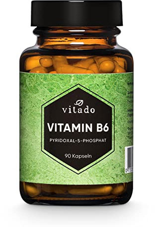 Vitamin B6 hochdosiert - 25mg als Pyridoxal-5-Phosphat - 90 Kapseln im Glas - Laborgeprüft - Vegan