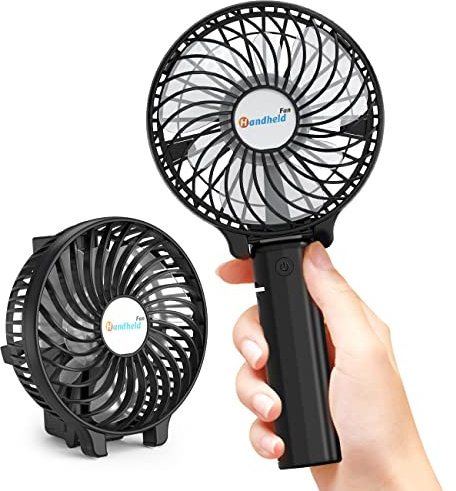 gabless Usb Ventilator, Handventilator mit 2000mAh Akku, elektrischer Ventilator klein, mini Lüfter, faltbarer usb Ventilator, tragbarer Tischventilator mit Batterie 3 Stufen Ventilator für Reisen