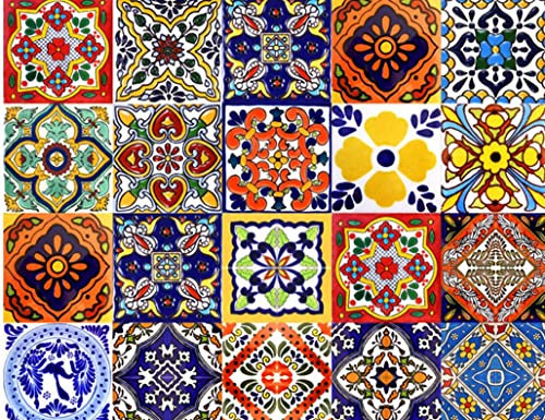 Lot de 24 autocollants pour carrelage mural - Multicolore - Pour cuisine et salon - 15 x 15 cm