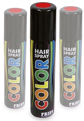 3 latas de laca para el pelo rojo – Set de 3 botes de 100 ml. Spray de color para carnaval, Halloween y fiestas