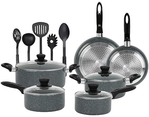 Velker - batteria da cucina a induzione 15 pezzi - kit pentole a induzione con rivestimento antiaderente adatto a tutti i piani cottura. Set pentole cucina
