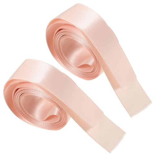 Kisangel Ballet Shoe Ribbons 2pcs Satin Dance Accessories for Girls Women - Pink Ballet Pointe Shoe Laces for Stage Performance Practice