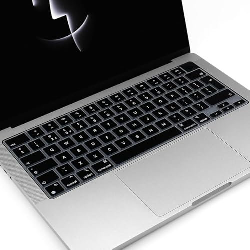 Tastaturabdeckung für 2025-2021 MacBook Air (M4-M2) & Pro 14/16 Zoll (M5-M1) Pro/Max Chip UK/EU Layout Schutz Tastatur Zubehör (Silikon, Englisch)