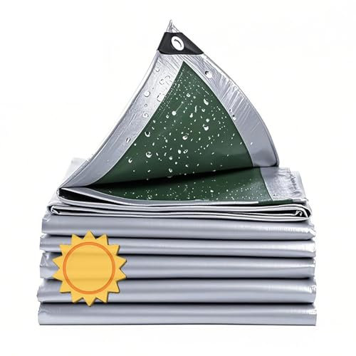 Lona impermeable resistente al agua para exteriores, resistente a los rayos UV, para remolques, camiones y leña, lona de plástico duradera de 6 x 12 pies, para camping, piscina y protección del suelo.
