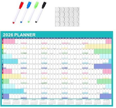DOITOOL Calendario De Oficina Pizarra Blanca Calendario De Inicio Planificador De Pared Con Marcadores Planificador Mensual Pared