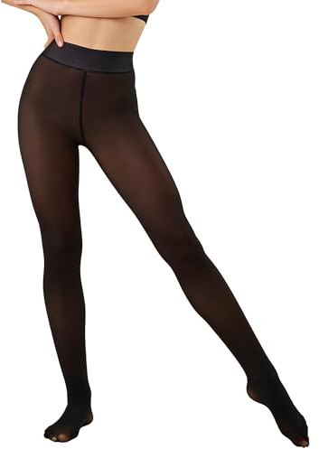 Wildarms Pantimedias Térmicas para Mujer con Cintura Alta, Forro de Cachemira y Efecto Transparente Natural - Alta Elasticidad, Ajuste Cómodo y Modelador para Otoño e Invierno