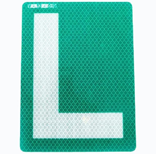 Longivia® Placa L Novel Cristales Tintados | Pegatina L Homologada Exterior Reflectante para Coche | L de Conductor Novel para Lunas Tintadas | Homologada por la DGT