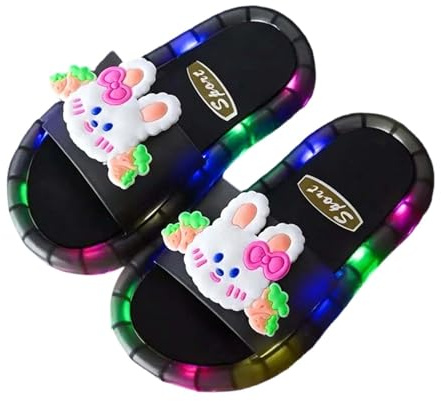 Zapatillas Infantiles con Luces LED para niñas, Pantuflas de Dibujos Animados Suaves y cómodas para Interiores y Exteriores, diseño Antideslizante y Lavable, Talla 24-30