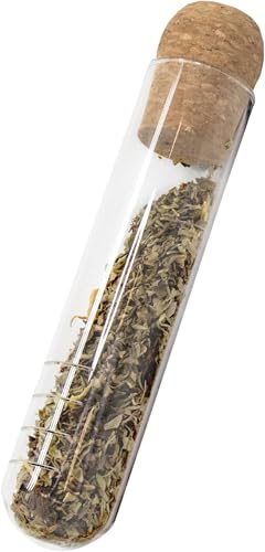 Nerthus Infusor de Té de Cristal con Tapón de Corcho, Filtro para Té en Hoja, Infusor Reutilizable para Taza e Infusiones