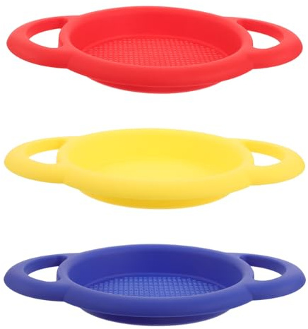 TOYANDONA Set di 3 Setacci per Sabbia per Bambini - Set di Setacci da Spiaggia in Plastica con Doppio Manico, Filtro per Sabbia E Conchiglie per Bambini Piccoli, Giochi Nella Sabbiera, Caccia Al in