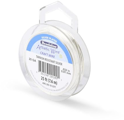 Artistic Wire Silver Plated Tarnish Resistant Colored Copper Craft Wire, 20 Gauge, 25 ft