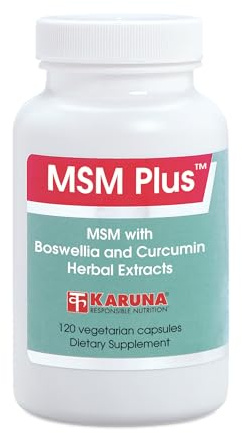 Karuna MSM Plus | 120 Vegetarian Capsules | MSM 1125mg, Boswellia 350mg, Curcumin 200mg